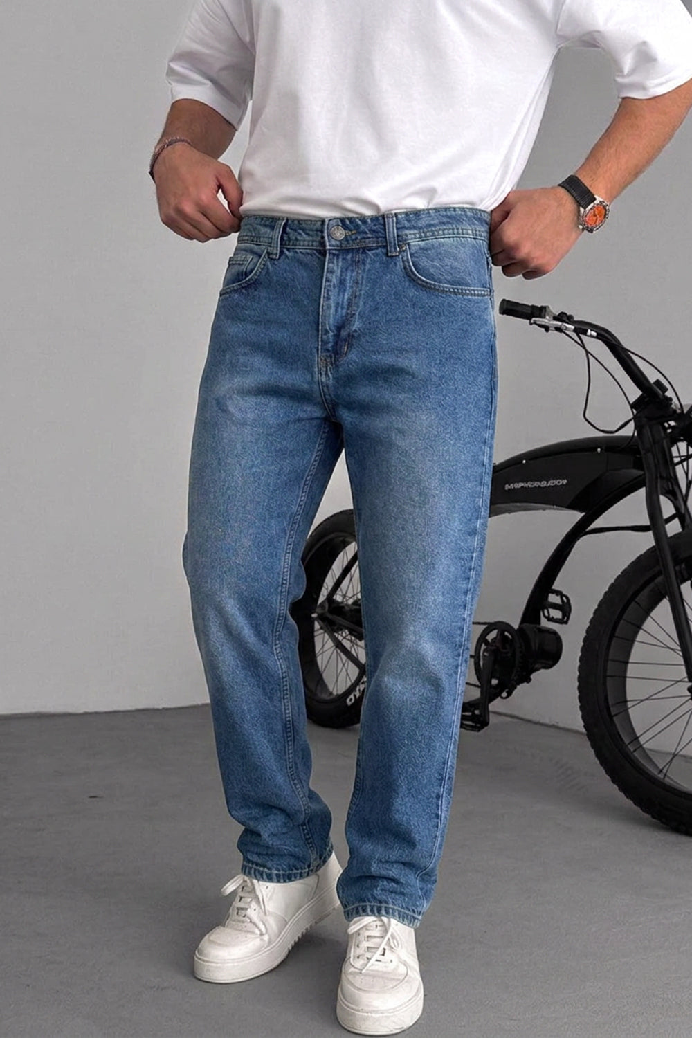 Ανδρικό Τζιν Παντελόνι Relaxed Straight Fit – Medium Blue
