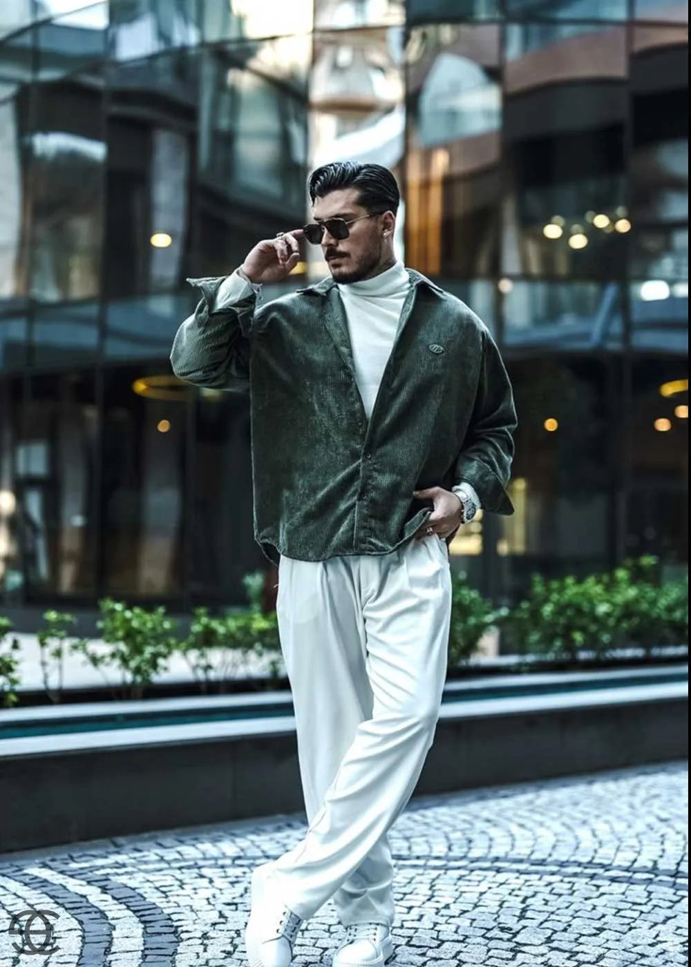 Urban Cool Κοτλέ Πουκάμισο Σε Oversized Γραμμή - Χακί – 7