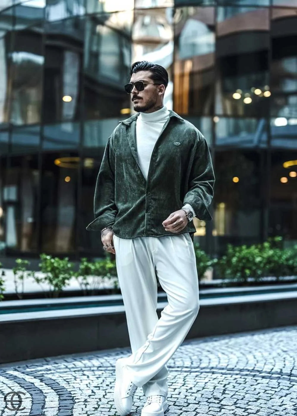 Urban Cool Κοτλέ Πουκάμισο Σε Oversized Γραμμή - Χακί – 6