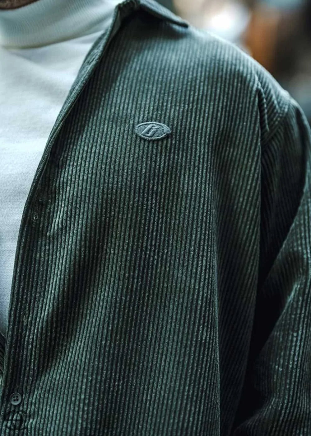 Urban Cool Κοτλέ Πουκάμισο Σε Oversized Γραμμή - Χακί – 2