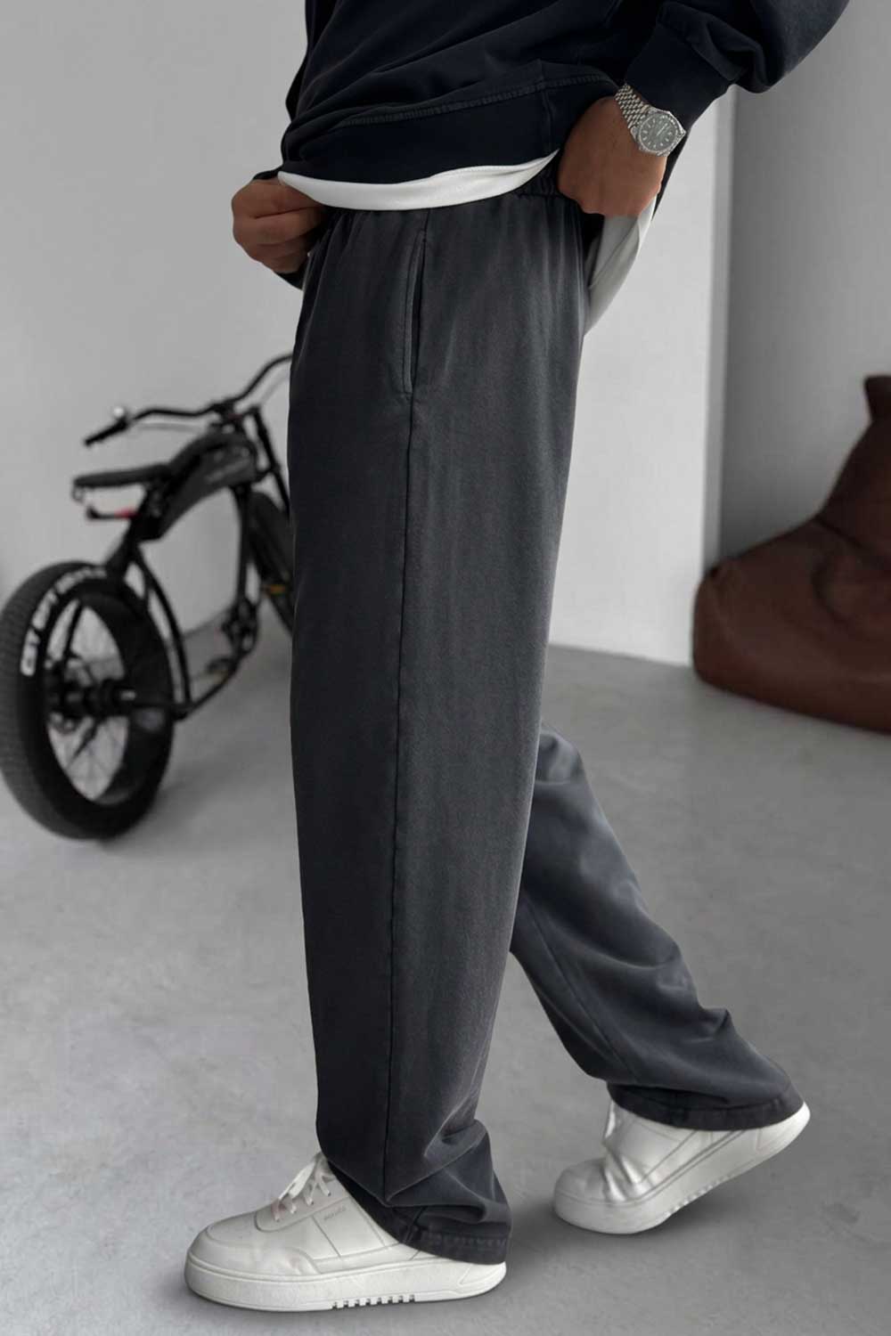 Ανδρικό Σετ Φόρμας Oversized Washed Black – 100% Βαμβάκι