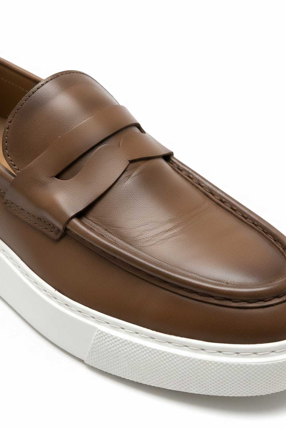 Χειροποίητα Παπούτσια  Leather Penny Lofers Studio – Καφέ
