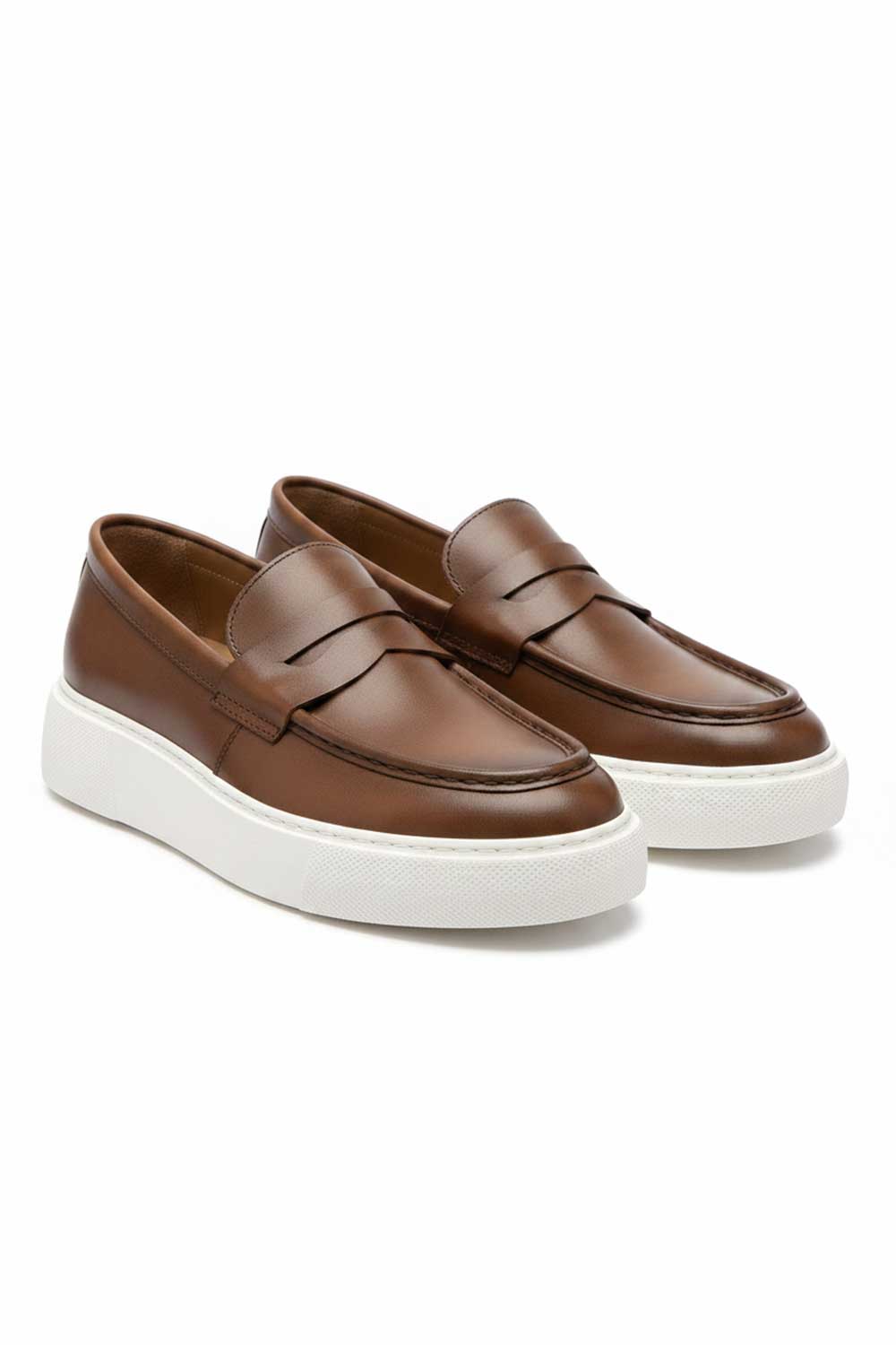Χειροποίητα Παπούτσια  Leather Penny Lofers Studio – Καφέ