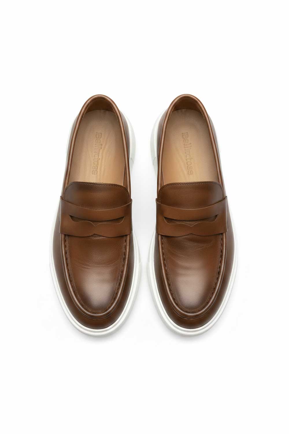 Χειροποίητα Παπούτσια  Leather Penny Lofers Studio – Καφέ