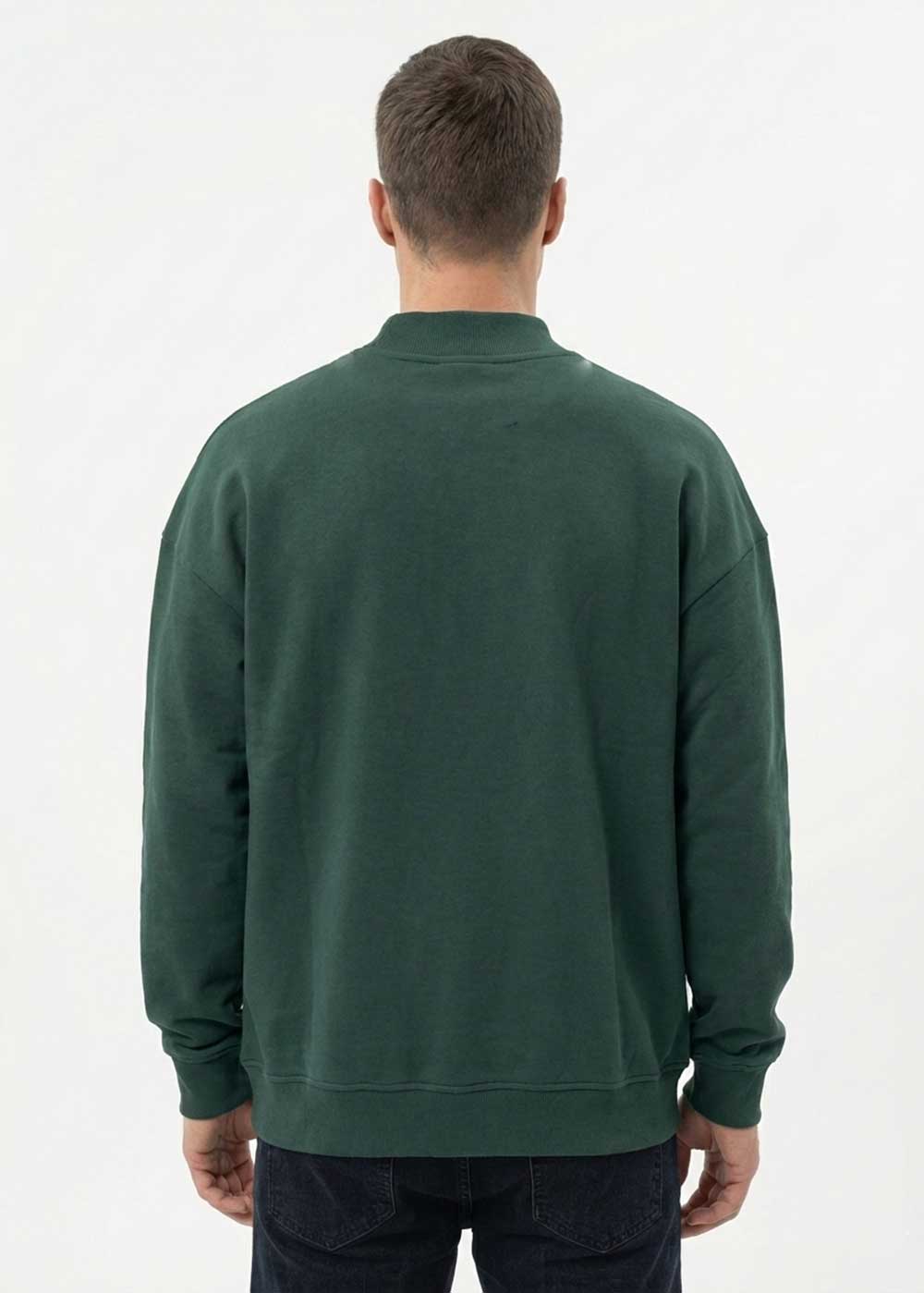 Φούτερ Mock Neck σε Oversized Fit - Πράσινο