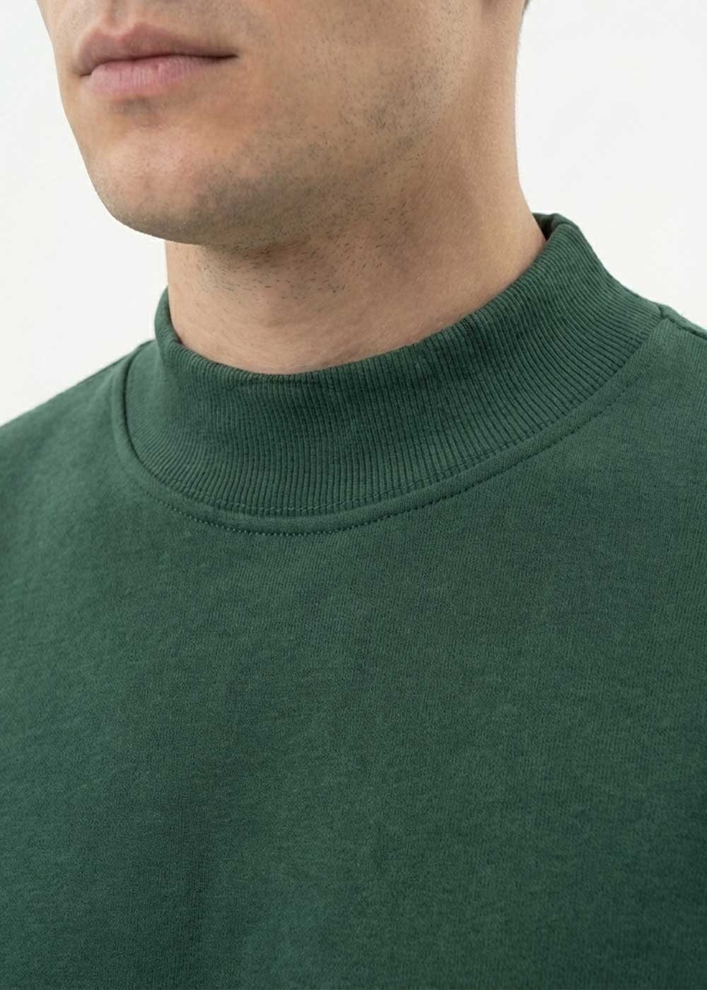 Φούτερ Mock Neck σε Oversized Fit - Πράσινο