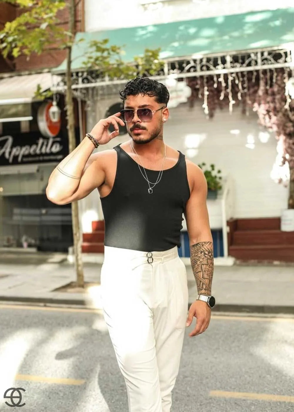 Slimfit Αμάνικο T-Shirt Σε Ριπ Ύφανση - Μαύρο – 3