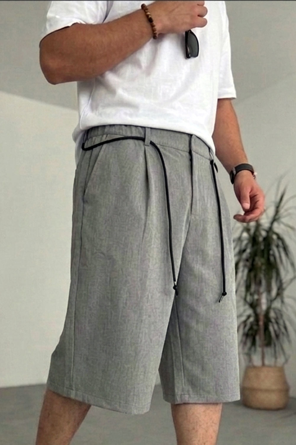 Βερμούδα Baggy Tailored Urban Drawstring Studio – Γκρι