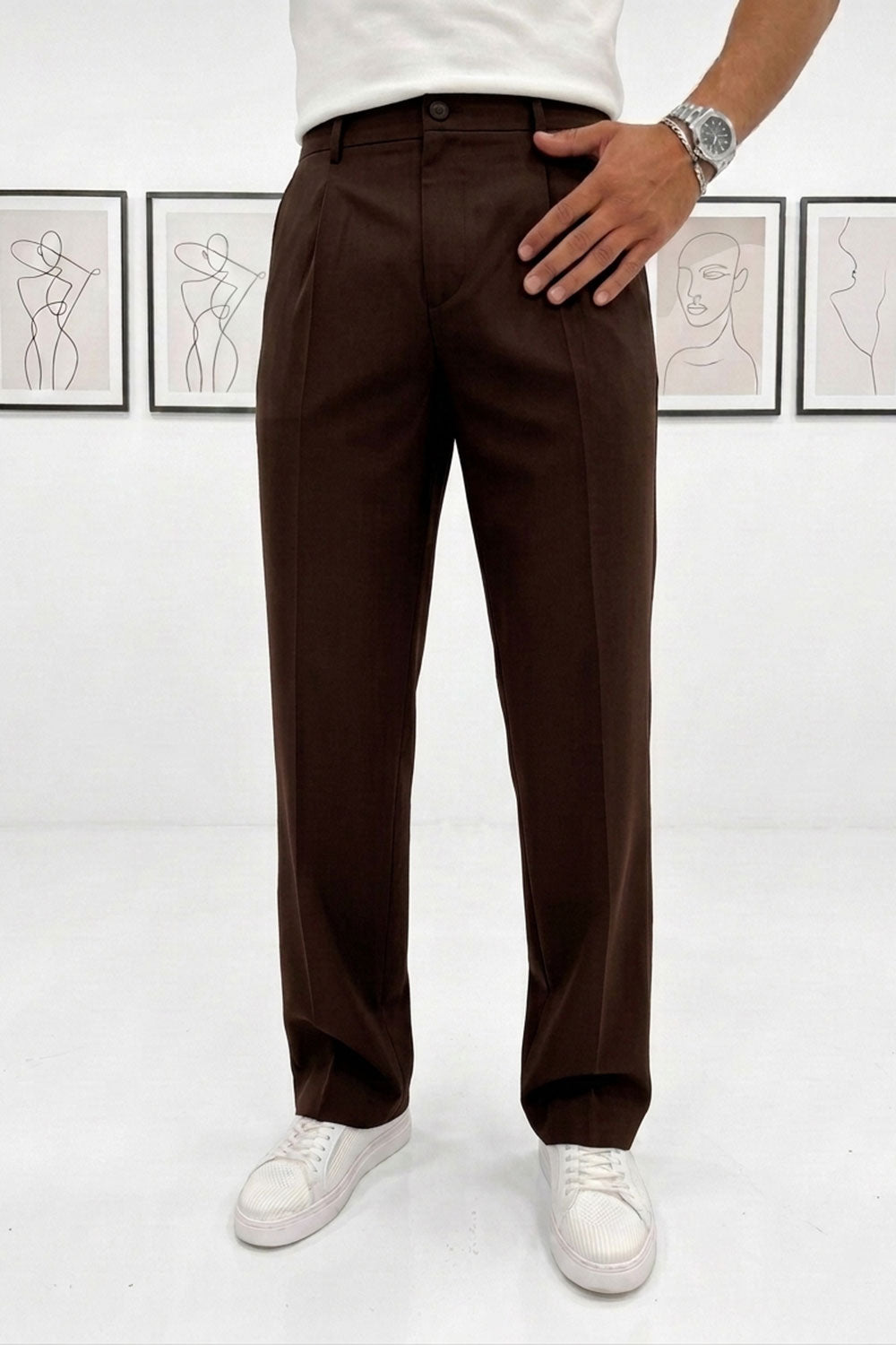 Ανδρικό Σακάκι DELMONT Premium Tailoring Σκούρο Καφέ