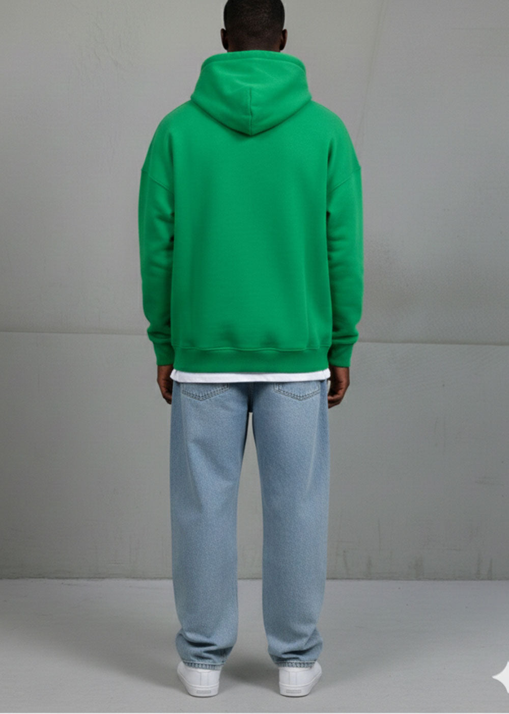 Φούτερ Hoodie Oversized Fit με Κουκούλα - Πράσινο
