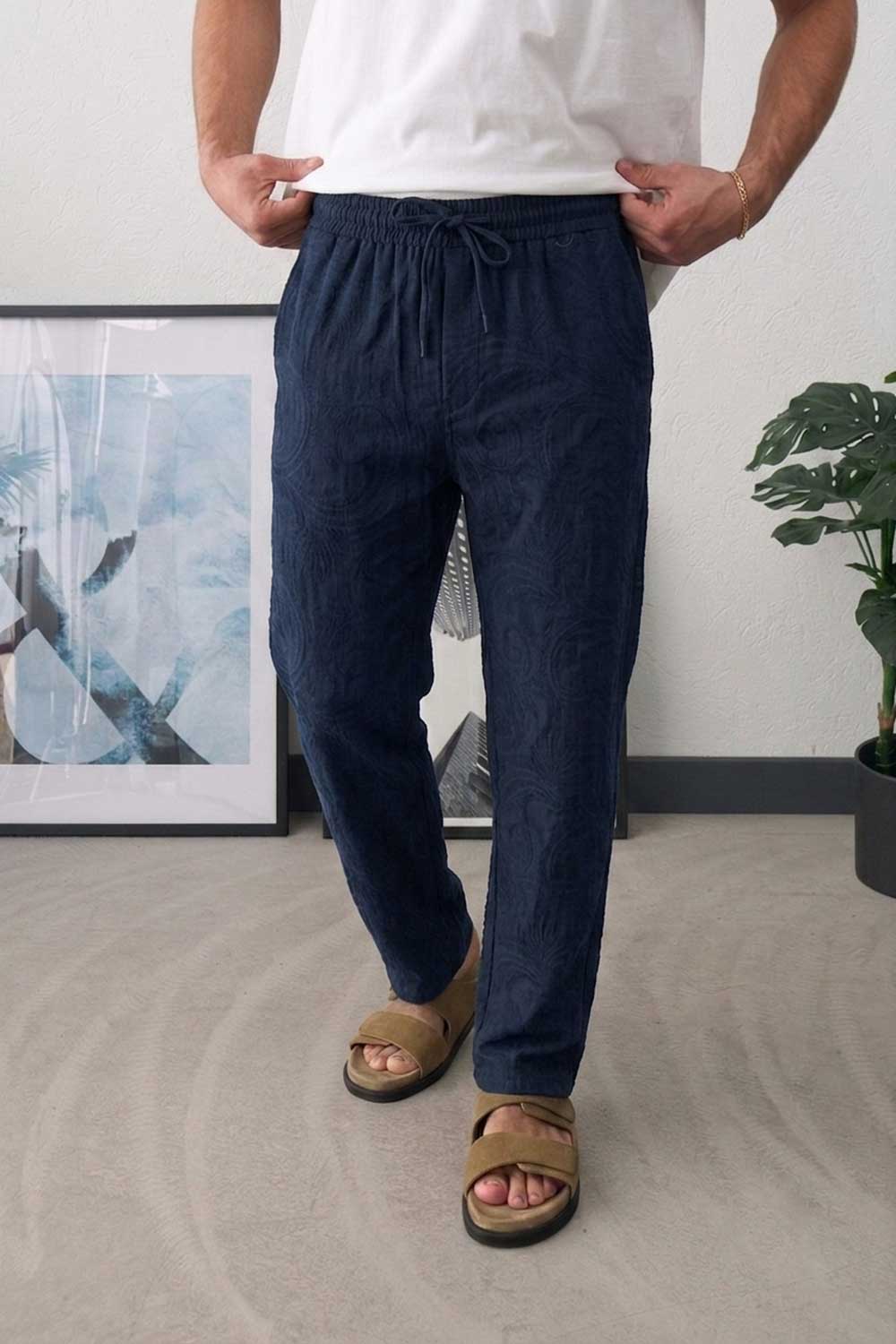 Παντελόνι Cotton Textured Urban Studio – Σκούρο Μπλε
