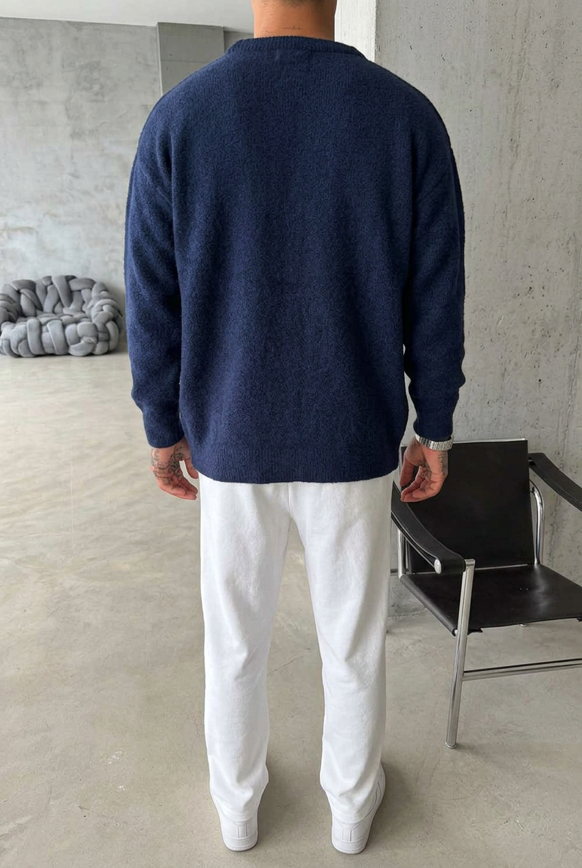 Ανδρικό Premium Πλεκτό EST  Cozy Soft - Μπλε