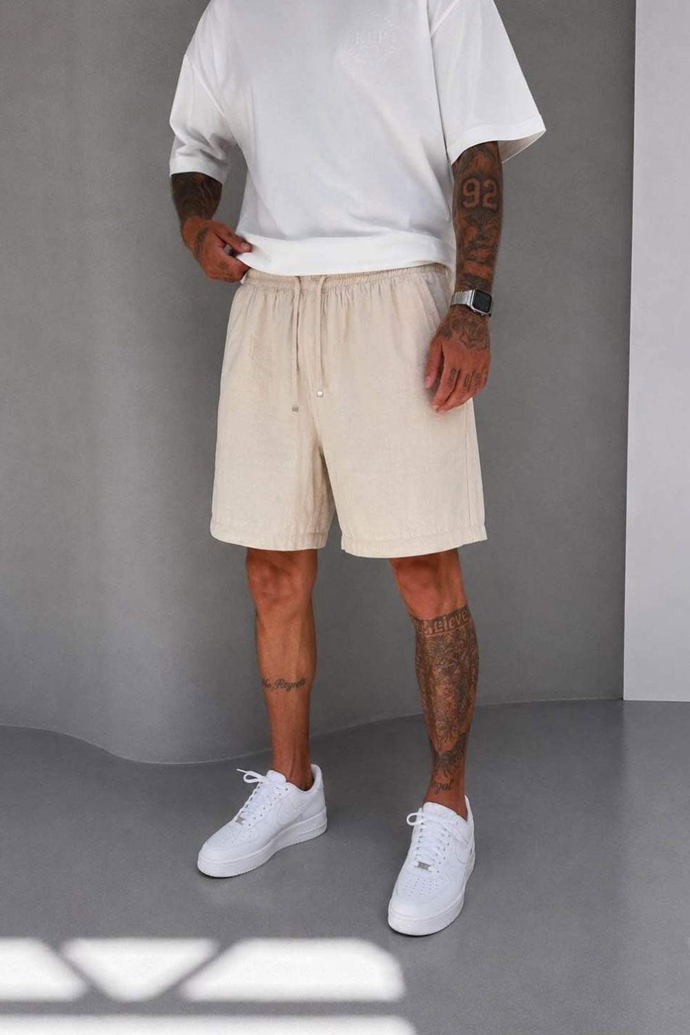 Βερμούδα Tencel-Blend Urban Drawstring Studio – Μπεζ