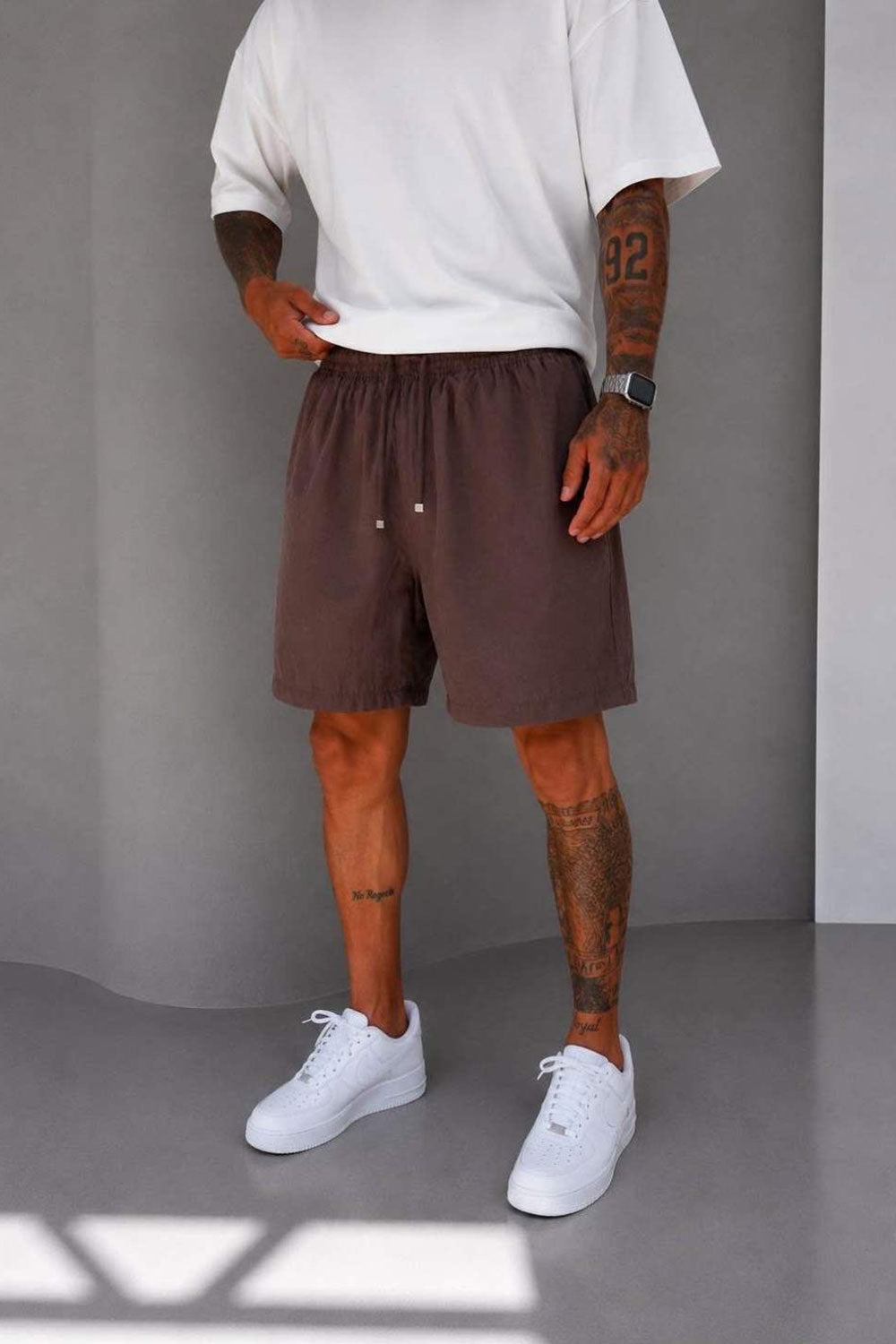 Βερμούδα Tencel-Blend Urban Drawstring Studio – Καφέ