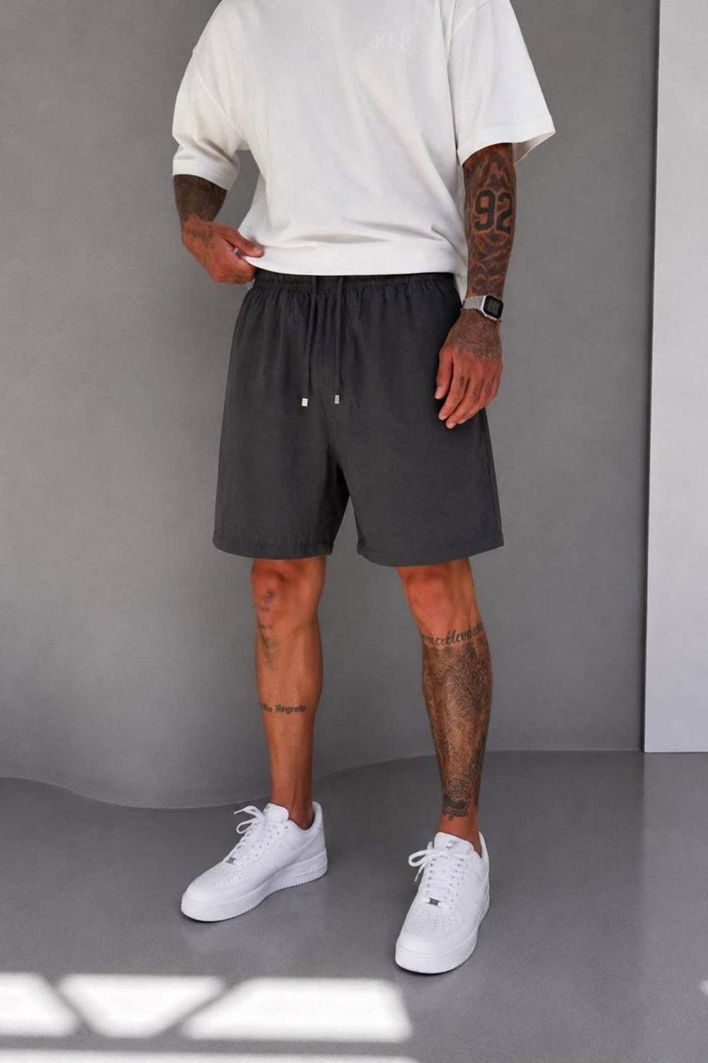 Βερμούδα Tencel-Blend Urban Drawstring Studio – Μαύρο