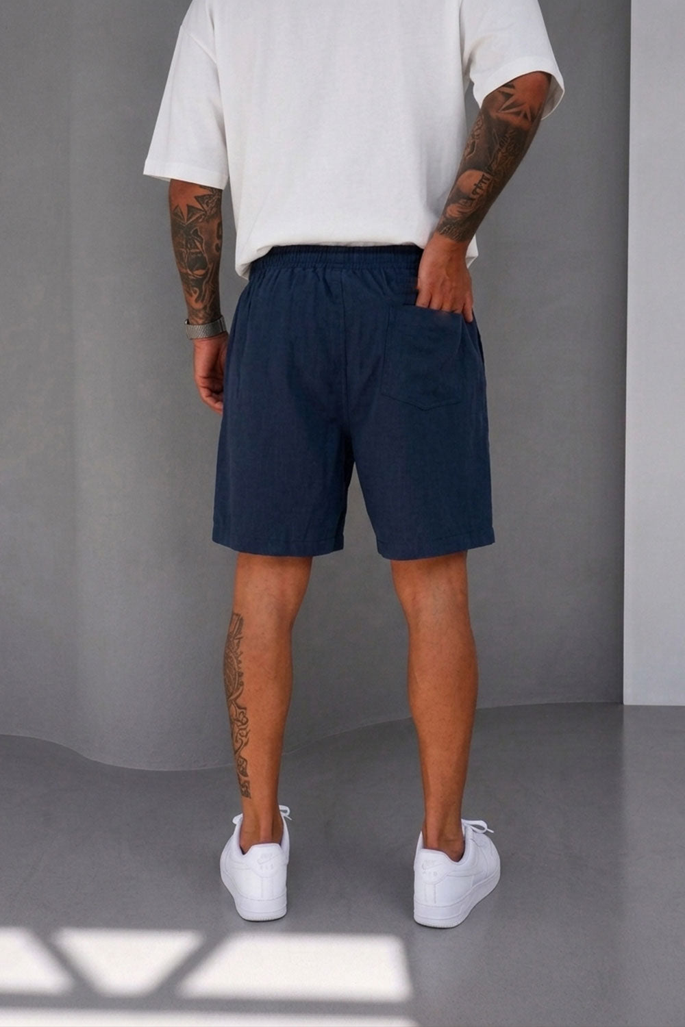 Βερμούδα Tencel-Blend Urban Drawstring Studio – Σκούρο Μπλε