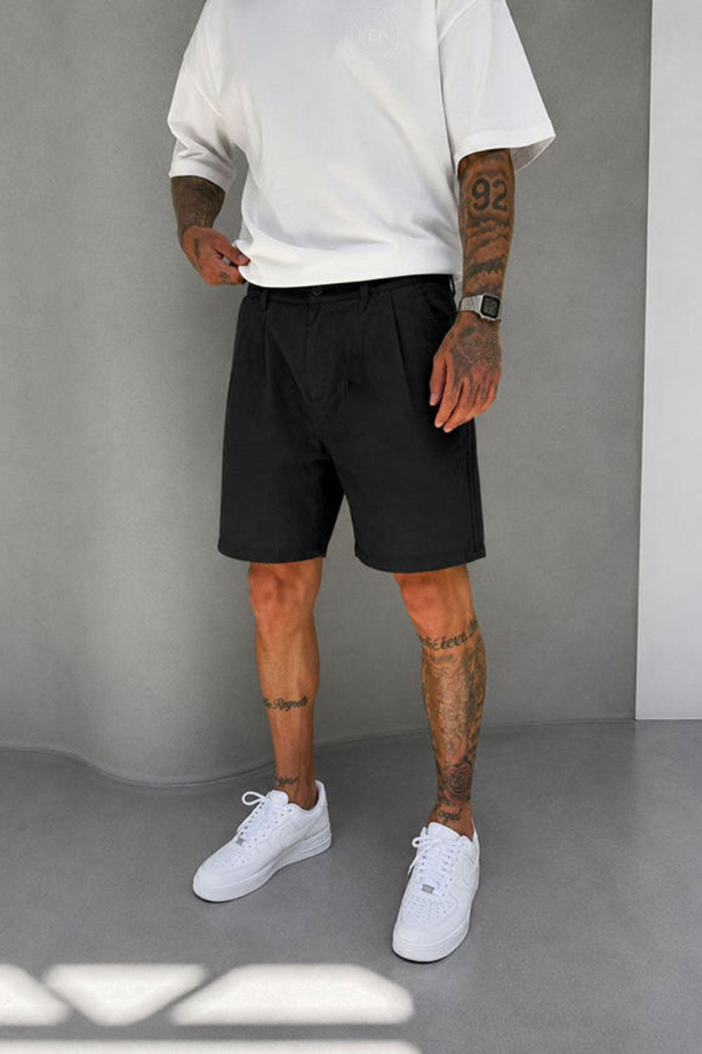Βερμούδα Tailored Urban Pleated Studio Με Πιέτες – Μαύρο