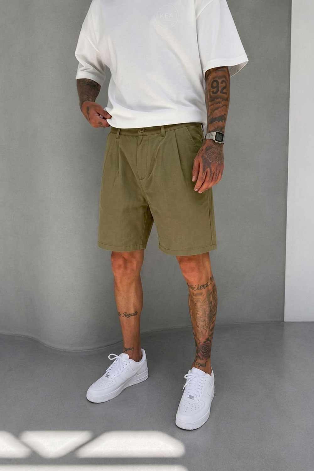 Βερμούδα Tailored Urban Pleated Studio Με Πιέτες – Χακι