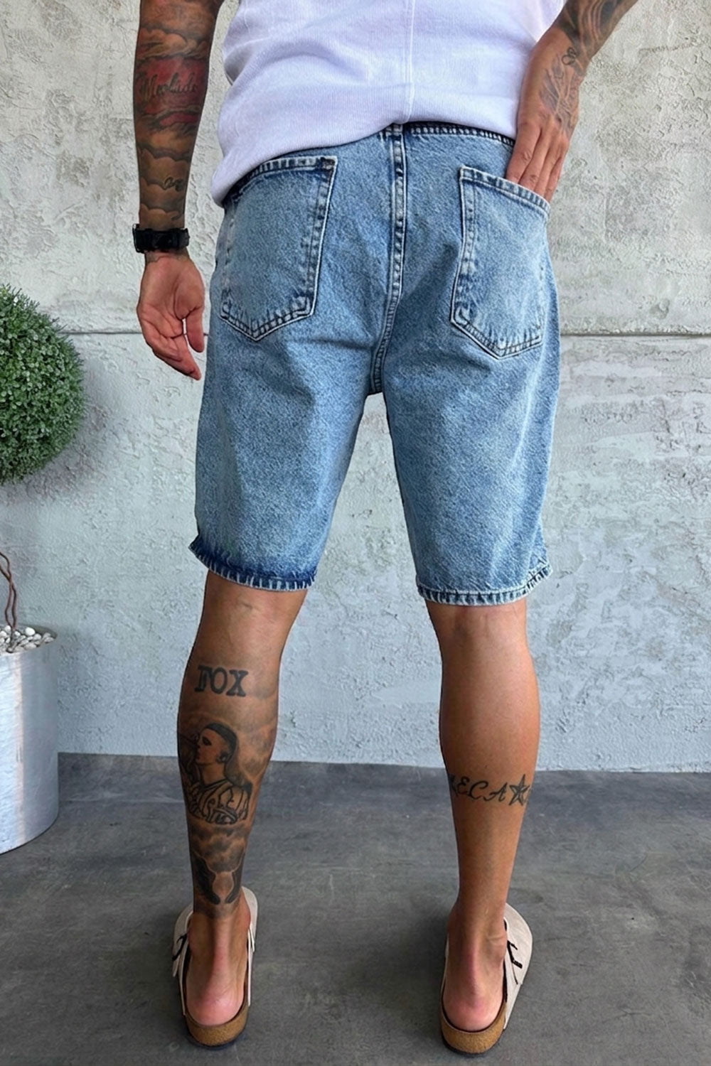 Βερμούδα Denim Urban Relaxed Distressed Studio – Μπλε