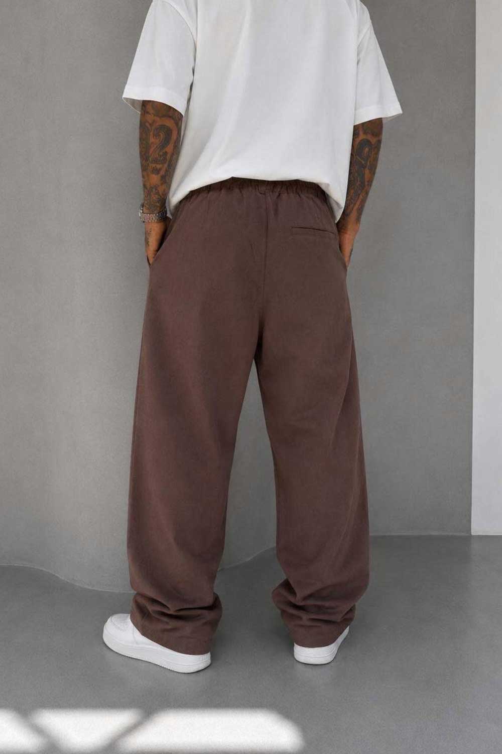 Παντελόνι Cotton Baggy Jogger Studio – Καφέ