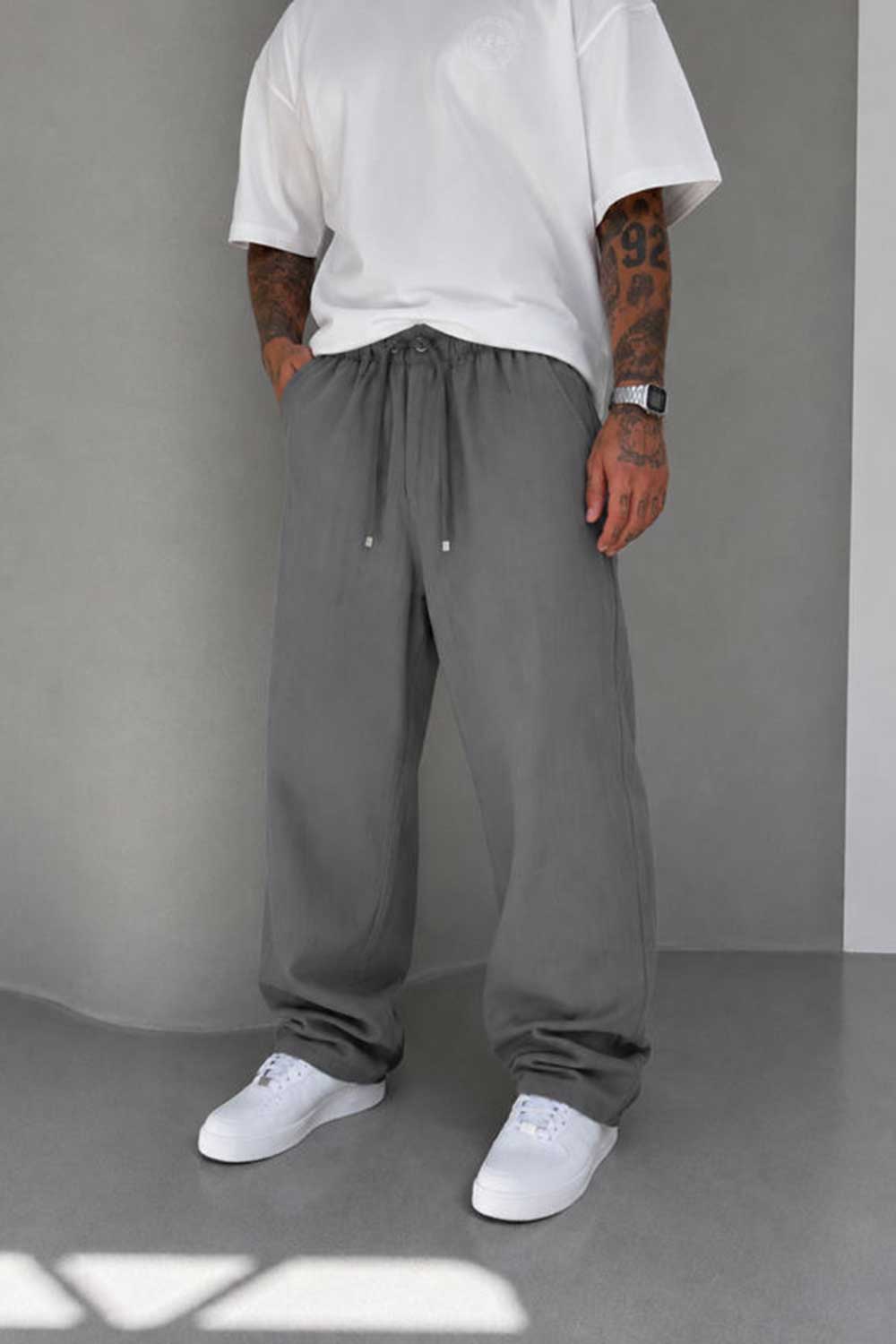 Παντελόνι Cotton Baggy Jogger Studio – Γκρι