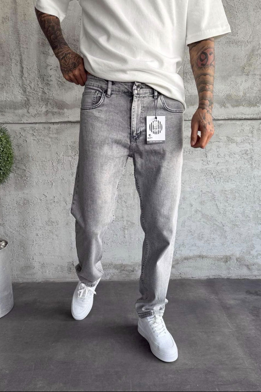 Basic Regular Fit Τζιν  Με Ελαστικότητα – Ξεβαμμένο Γκρι