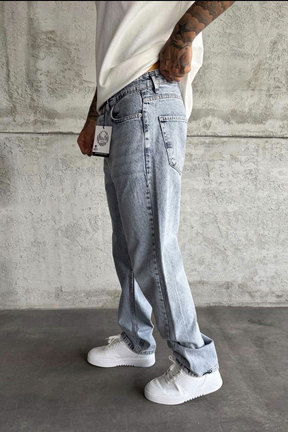 Baggy Παντελόνι Τζιν Με Stonewash – Γαλάζιο