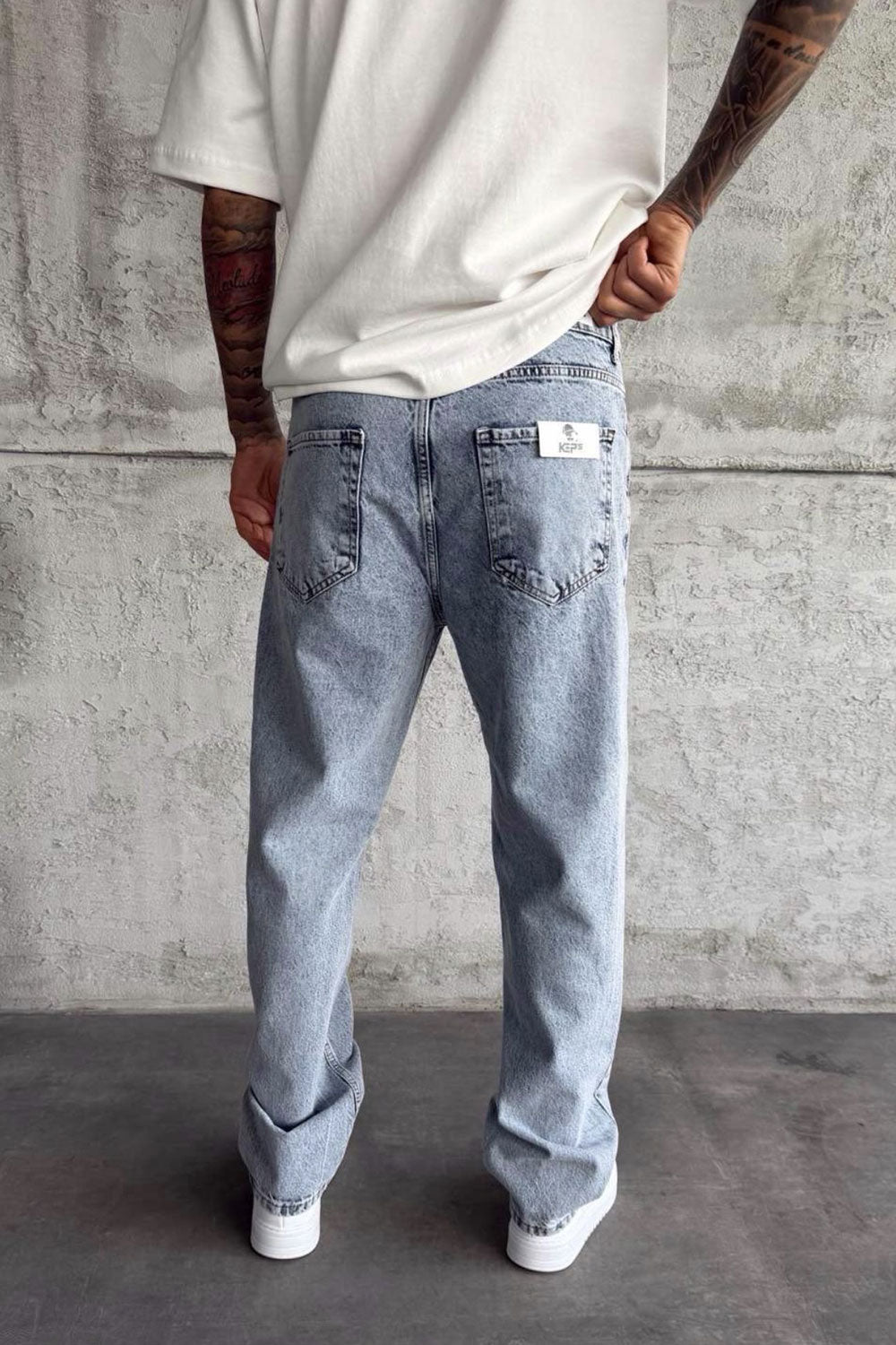 Baggy Παντελόνι Τζιν Με Stonewash – Γαλάζιο