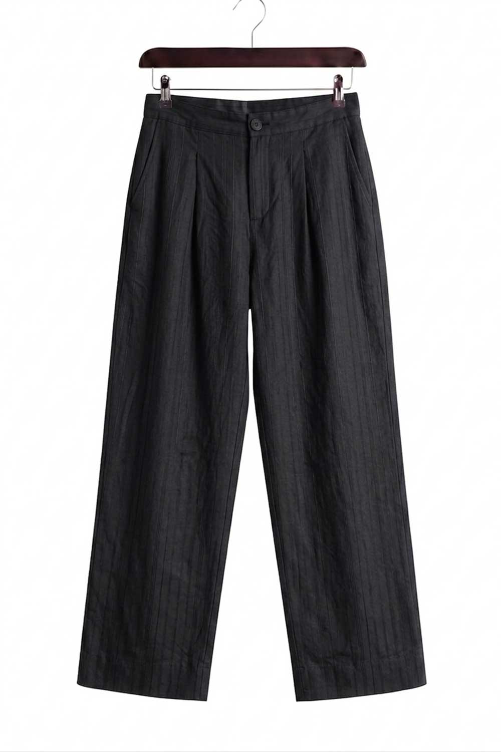 Παντελόνι Premium Modal-Blend Textured Stripe Studio – Μαύρο