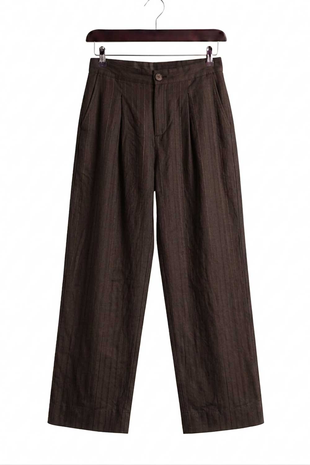 Παντελόνι Premium Modal-Blend Textured Stripe Studio – Καφέ