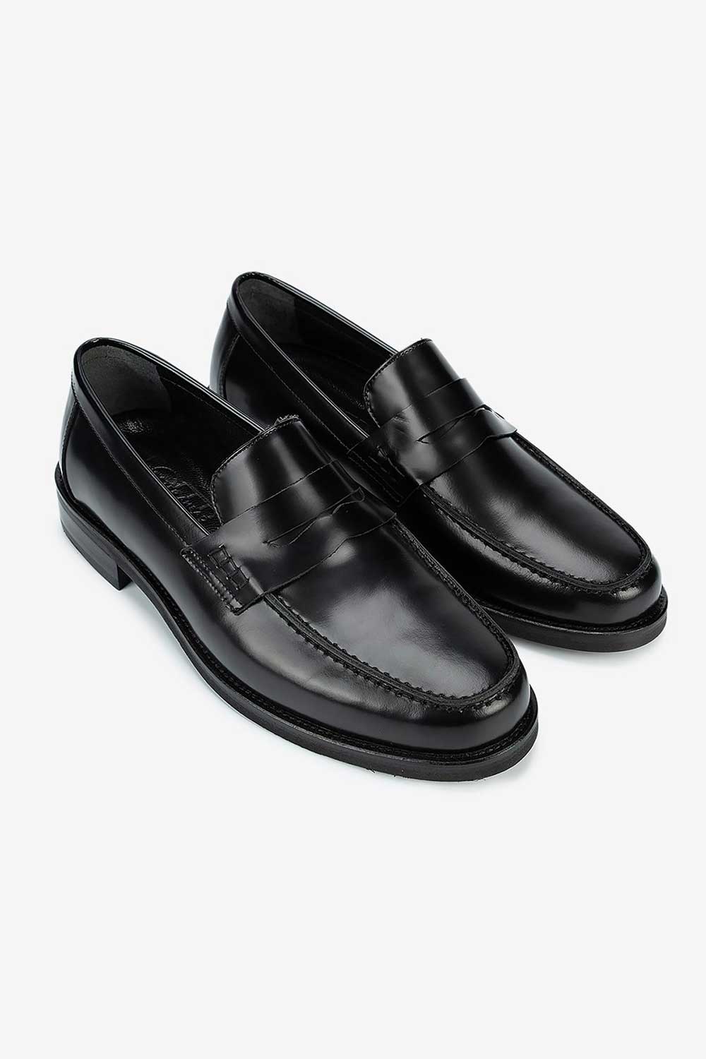Χειροποίητα Παπούτσια Leather Classic Loafers Studio – Μαύρο