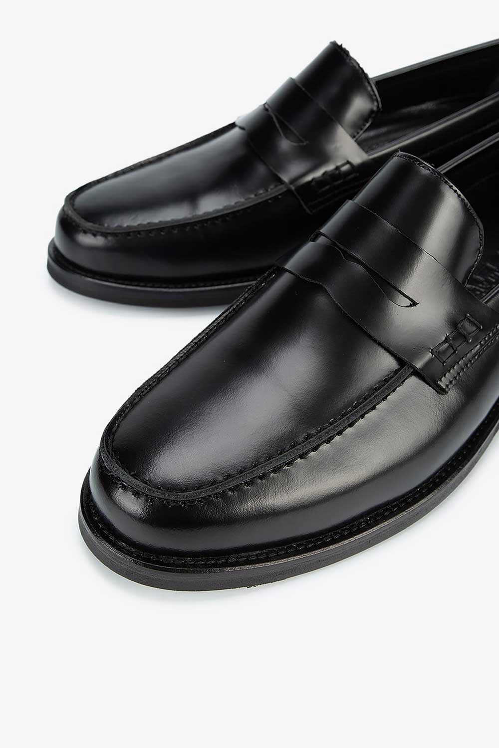 Χειροποίητα Παπούτσια Leather Classic Loafers Studio – Μαύρο
