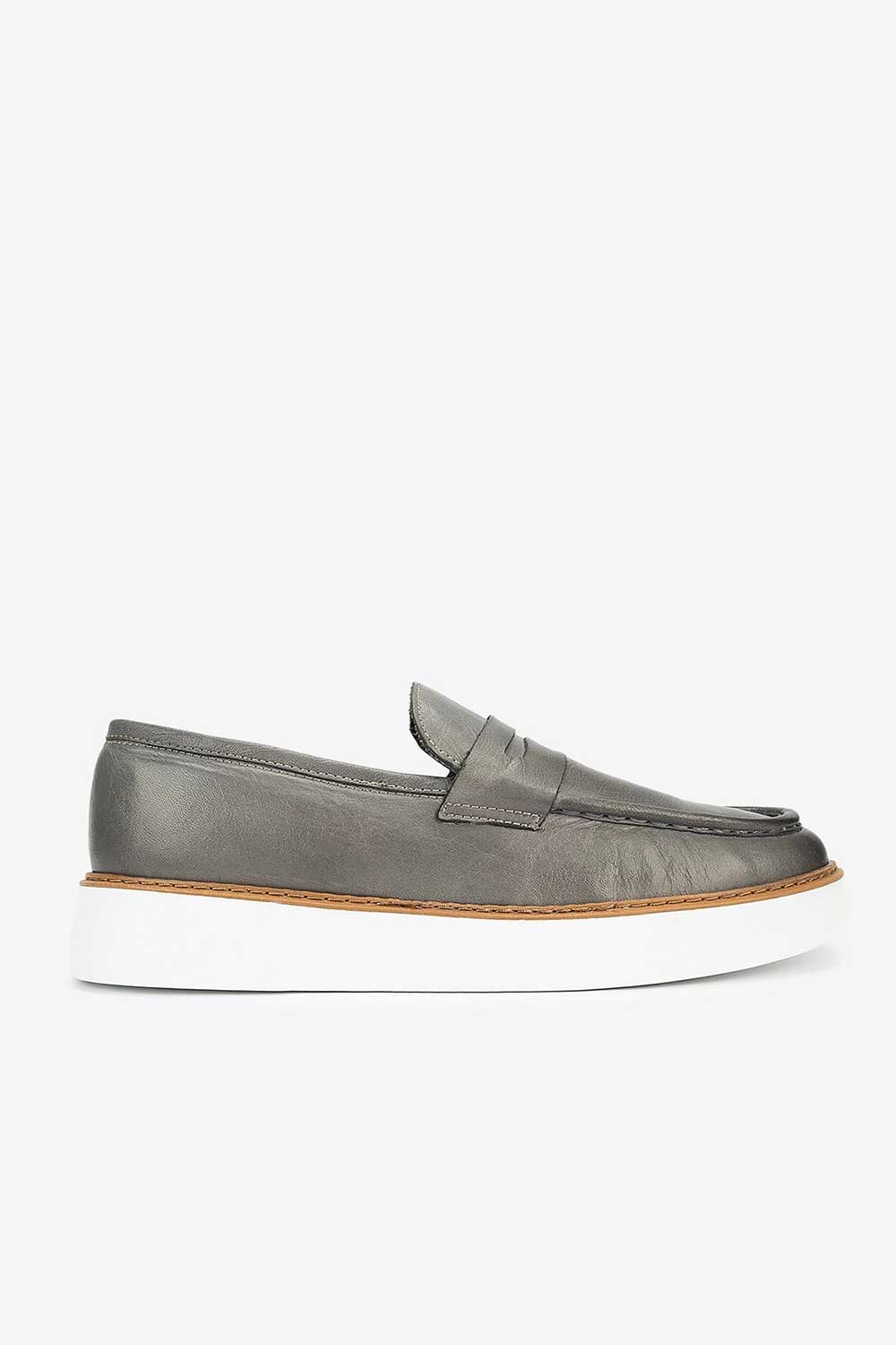 Χειροποίητα Παπούτσια  Leather Penny Loafers Studio – Σκούρο Χακί