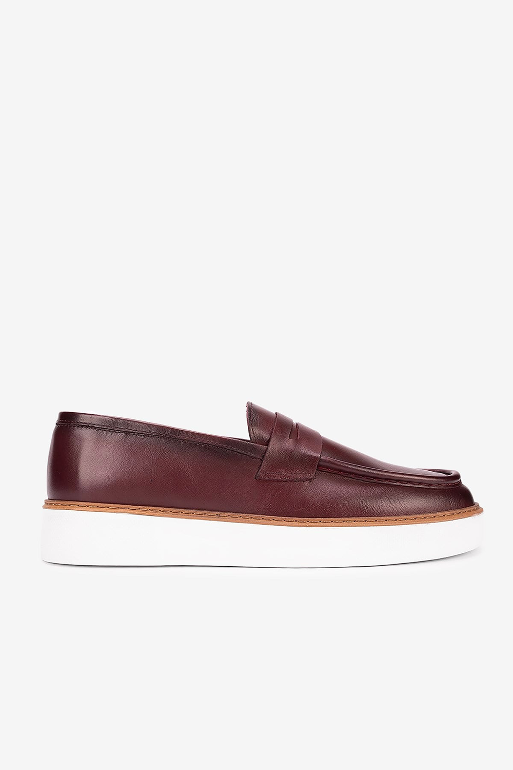 Χειροποίητα Παπούτσια Leather Penny Loafers Studio – Μπορντό