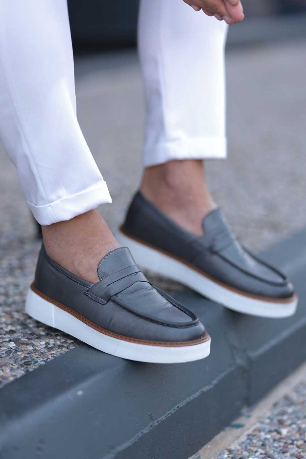 Χειροποίητα Παπούτσια  Leather Penny Loafers Studio – Σκούρο Χακί