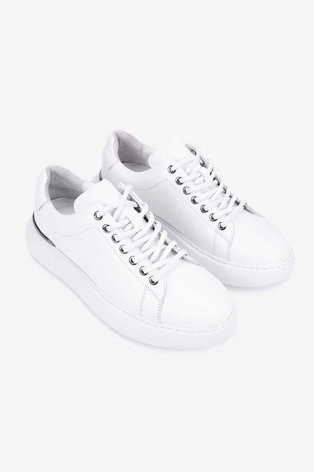 Χειροποίητα Παπούτσια Leather Urban Sneakers Studio – Λευκό