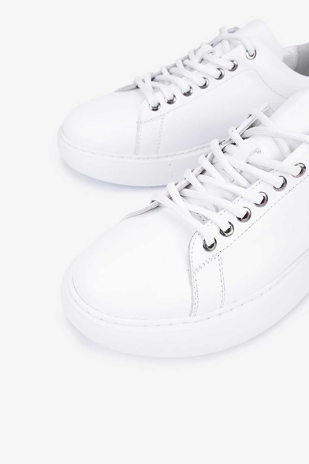 Χειροποίητα Παπούτσια Leather Urban Sneakers Studio – Λευκό