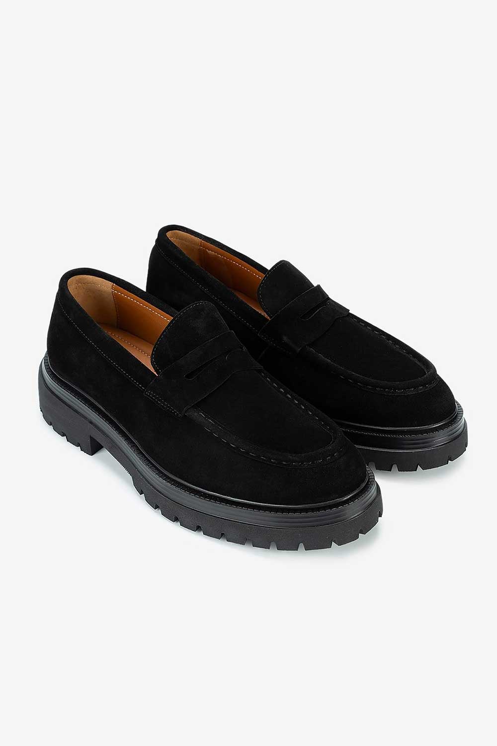 Χειροποίητα Παπούτσια Suede Rock Loafers Studio – Μαύρο