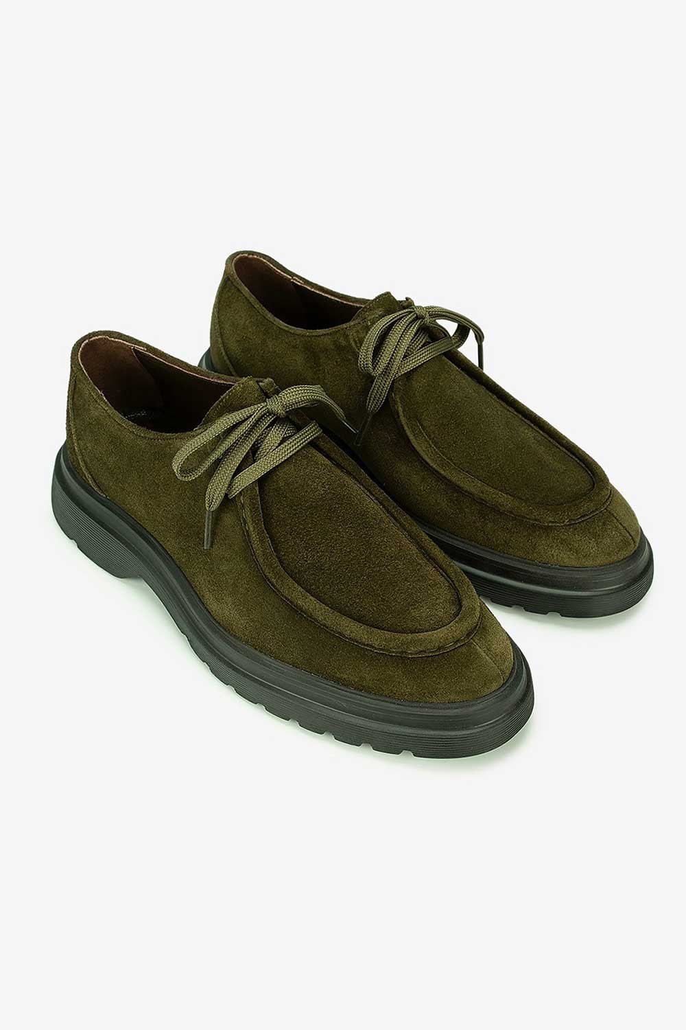 Χειροποίητα Παπούτσια Suede Urban Derby Studio – Χακί