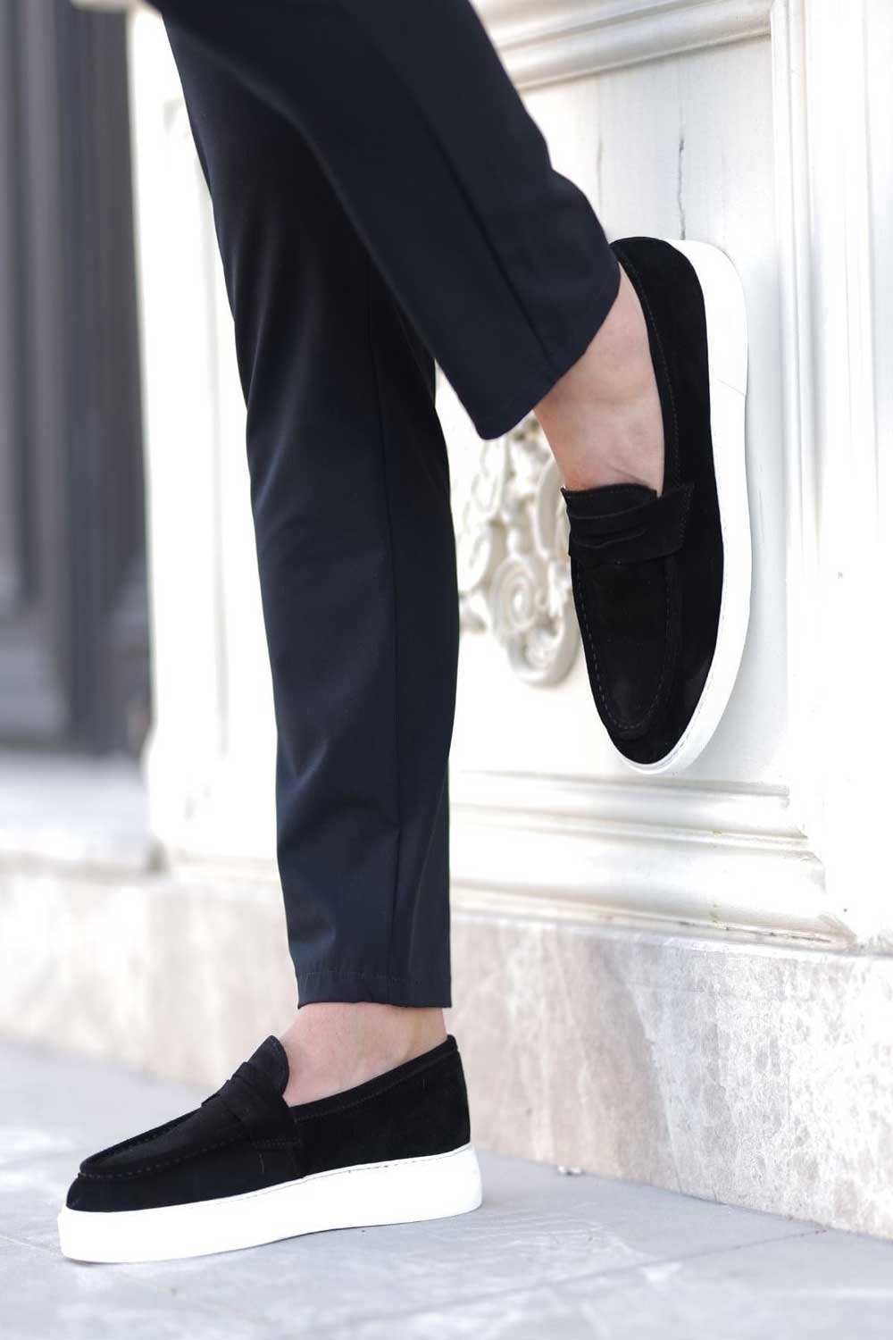 Χειροποίητα Παπούτσια  Suede Urban Loafers Studio – Μαύρο