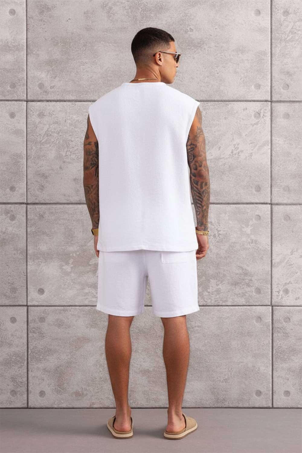 Σετ Co-ord Canvas Sleeveless Studio – Λευκό