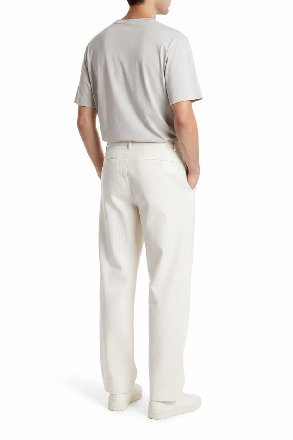 Παντελόνι Premium Modal-Blend Textured Stripe Studio – Λευκό