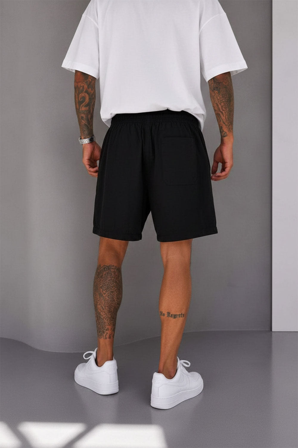 Βερμούδα Tencel-Blend Urban Drawstring Studio – Μαύρο