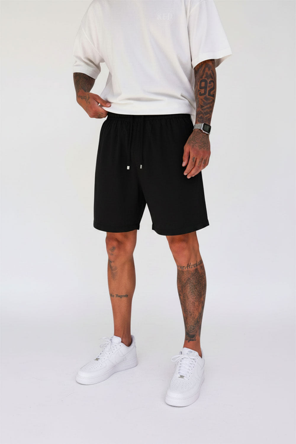 Βερμούδα Tencel-Blend Urban Drawstring Studio – Μαύρο