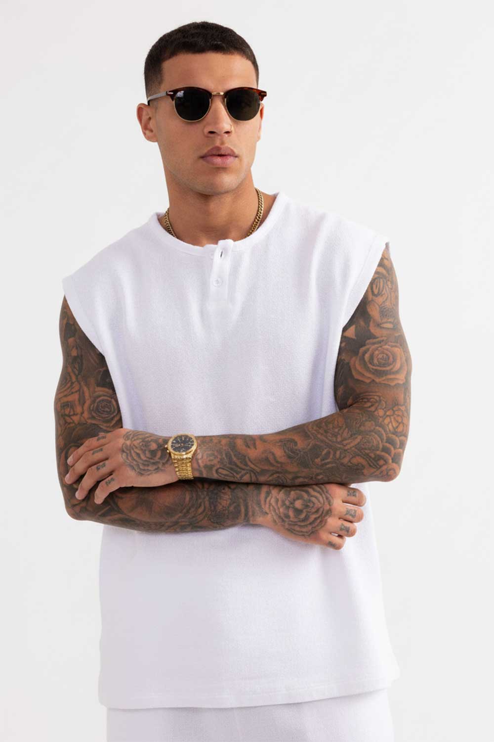 Σετ Co-ord Canvas Sleeveless Studio – Λευκό