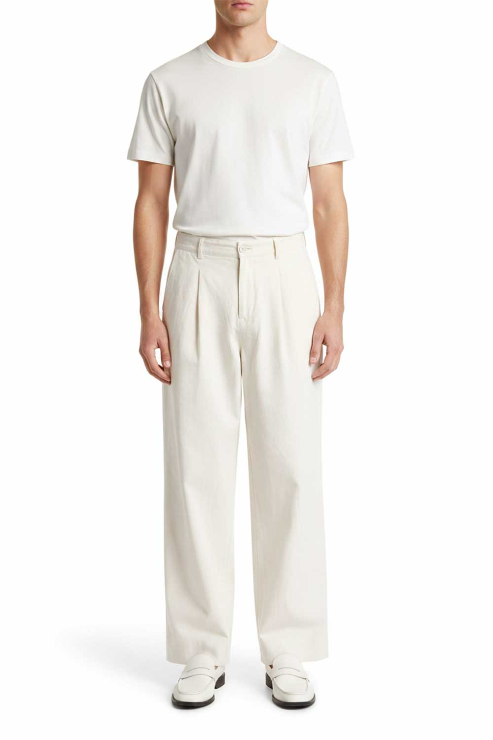 Παντελόνι Premium Modal-Blend Textured Stripe Studio – Λευκό