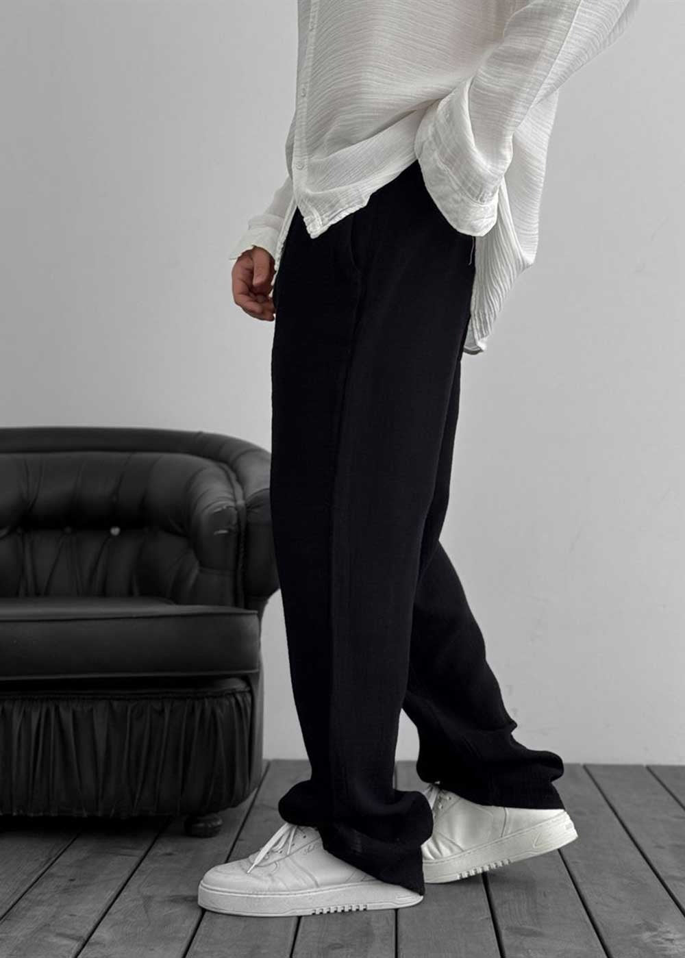Παντελόνι Baggy Muslin Breeze – Μαύρο – 5