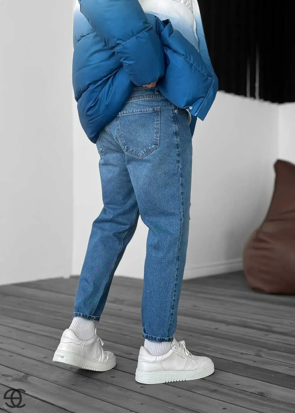 Παντελόνι Loose Fit Jean Με Σκίσιματα -Μπλε – 4