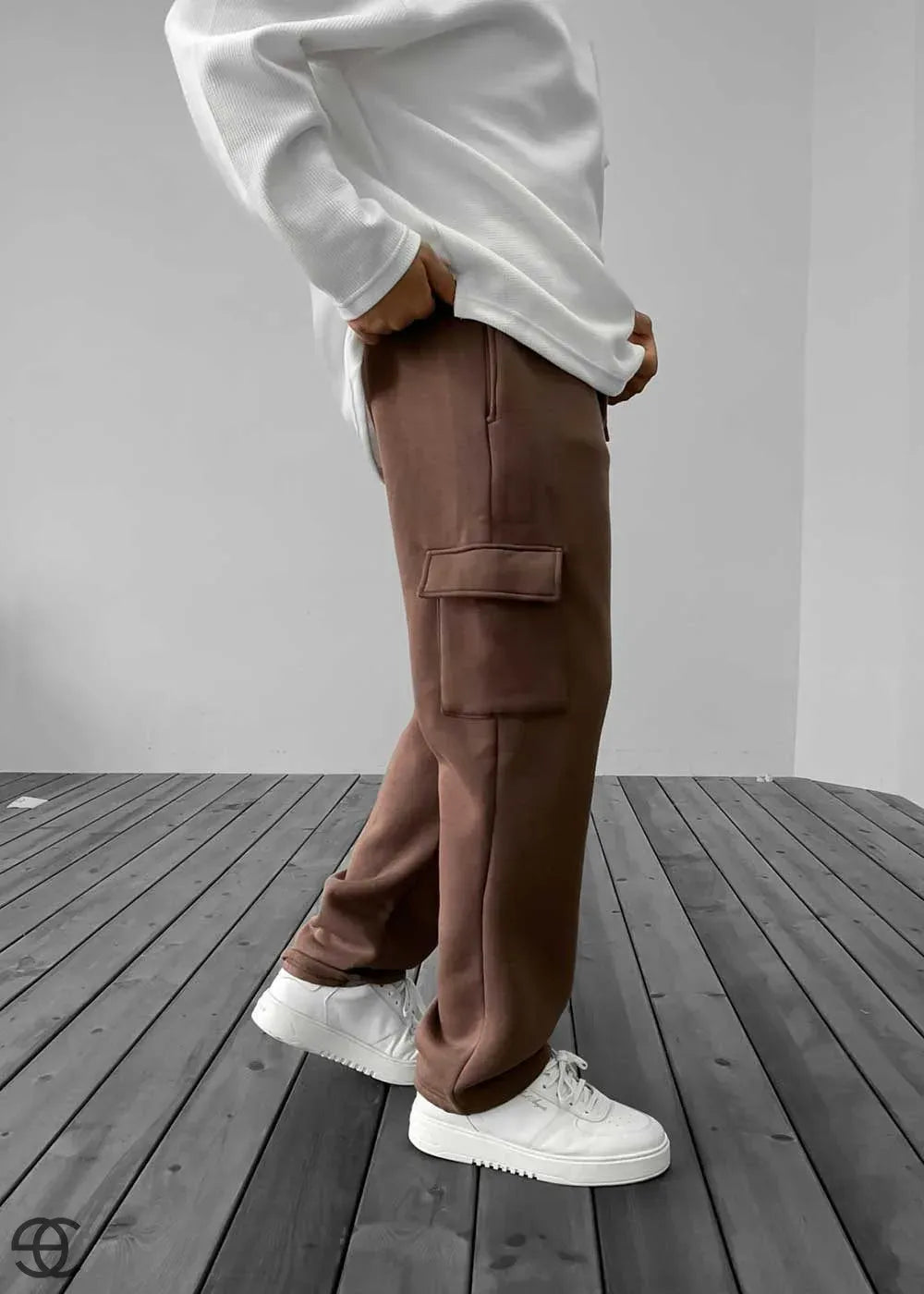 Cargo Φόρμα Regular Fit Με Εσωτερική Επένδυση – Καφέ
