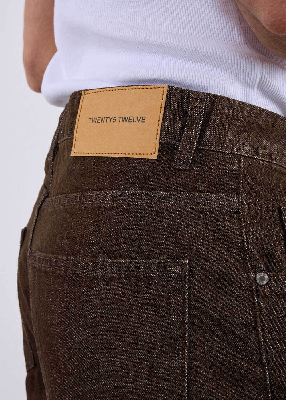 Relaxed Baggy Denim Παντελόνι – Καφέ – 5